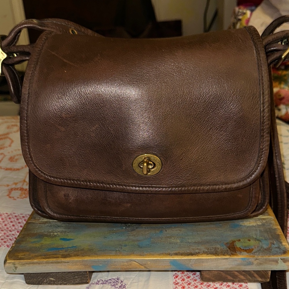 COACH Brown Leather LEGACY RAMBLER Crossbody Bag Vintage (Z1)